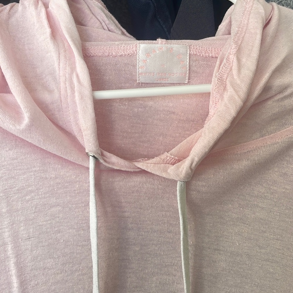 Sarah’s Day hoodie no longer available on site. Minor stain and tiny hole shown